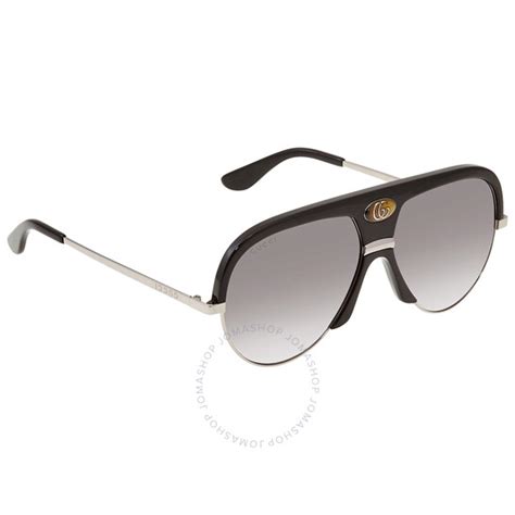 Gucci Grey Shaded Pilot Unisex Sunglasses 